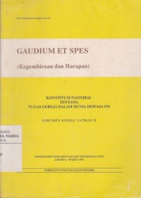 Image of Gaudium et Spes (Kegembiraan dan Harapan)