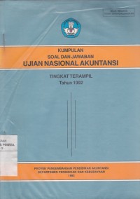Image of Kumpulan Soal dan Jawaban Ujian Nasional Akuntansi Tingkat Terampil 1992