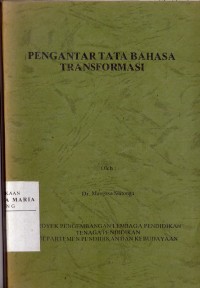 Image of Pengantar Tata Bahasa Transformasi