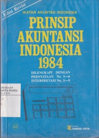 Image of Prinsip Akuntansi Indonesia 1984