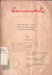 Image of Sarinah: Kewadjiban Wanita dalam Perdjoangan Republik Indonesia