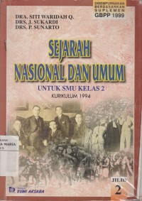 Image of Sejarah Nasional dan Umum untuk SMU Kelas 2 Jilid 2