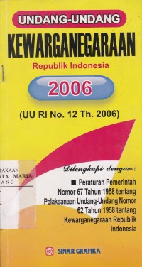 Image of Undang-undang Kewarganegaraan Republik Indonesia 2006