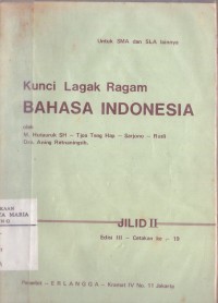 Image of Kunci Lagak Ragam Bahasa Indonesia Jilid II