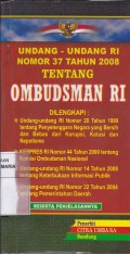 Undang-undang RI Nomor 37 Tahun 2008 tentang Ombudsman RI