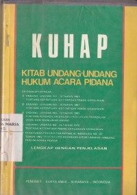 Image of KUHAP Kitab Undang-undang hukum acara pidana lengkap dengan penjelasannya