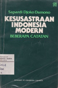 Image of Kesusastraan Indonesia Modern Beberapa Catatan