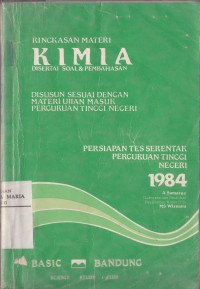 Image of Ringkasan Materi Kimia Disertai Soal & Pembahasan: Persiapan Tes Serentak Perguruan Tinggi Negeri 1984